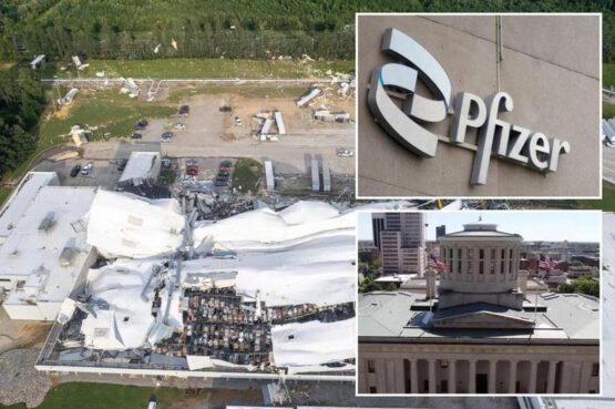 تخریب کارخانه آمریکایی فایزر بر اثر طوفان